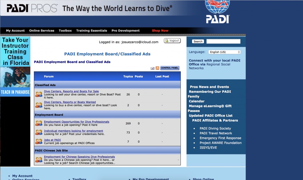 ser instructor de buceo