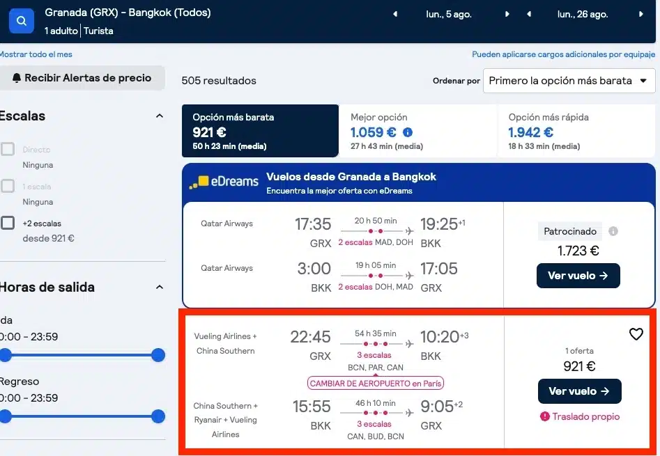 skyscanner para buscar vuelos